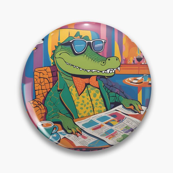 Item preview, Cool Coffee Gator – Funny Alligator in Sunglasses Reading the Newspaper designed and sold by Kmcantley.