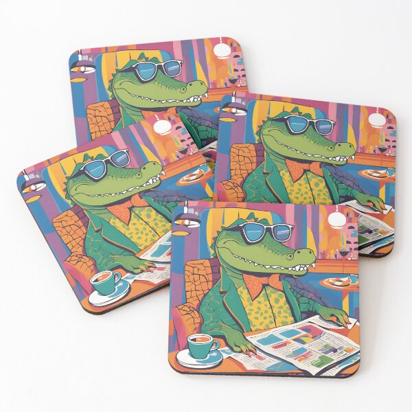 Item preview, Cool Coffee Gator – Funny Alligator in Sunglasses Reading the Newspaper designed and sold by Kmcantley.