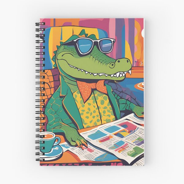 Item preview, Cool Coffee Gator – Funny Alligator in Sunglasses Reading the Newspaper designed and sold by Kmcantley.