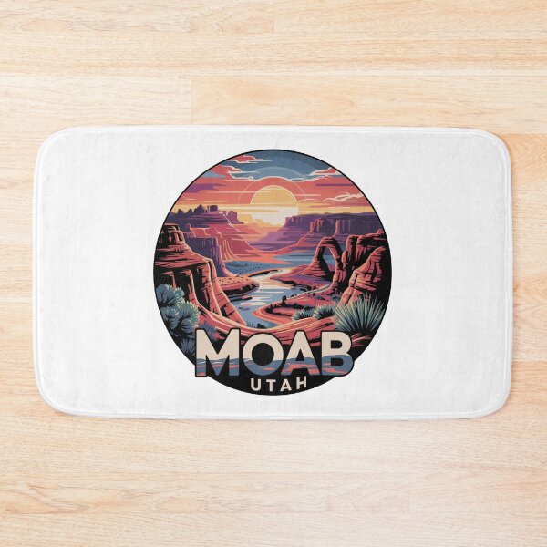 Item preview, Moab Utah Canyon Sunset - Colorful Desert River Badge Illustration designed and sold by CircinusStore.