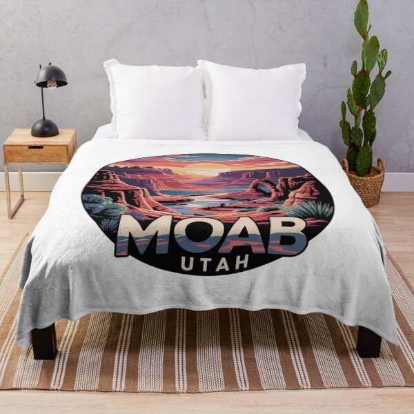 Item preview, Moab Utah Canyon Sunset - Colorful Desert River Badge Illustration designed and sold by CircinusStore.
