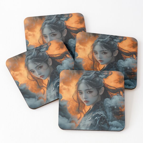Item preview, Asian Lady Warrior Dragon Clouds designed and sold by thewandswant.