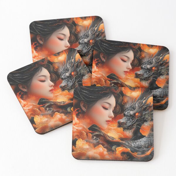 Item preview, Asian Lady Warrior Dragon Clouds designed and sold by thewandswant.