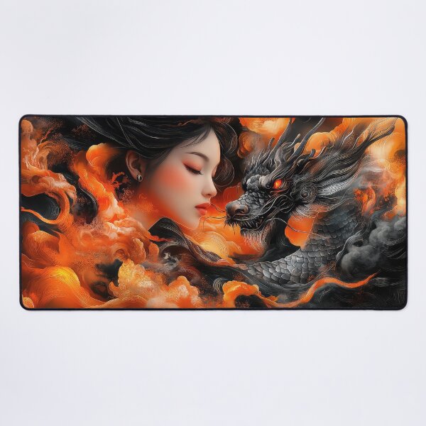Item preview, Asian Lady Warrior Dragon Clouds designed and sold by thewandswant.