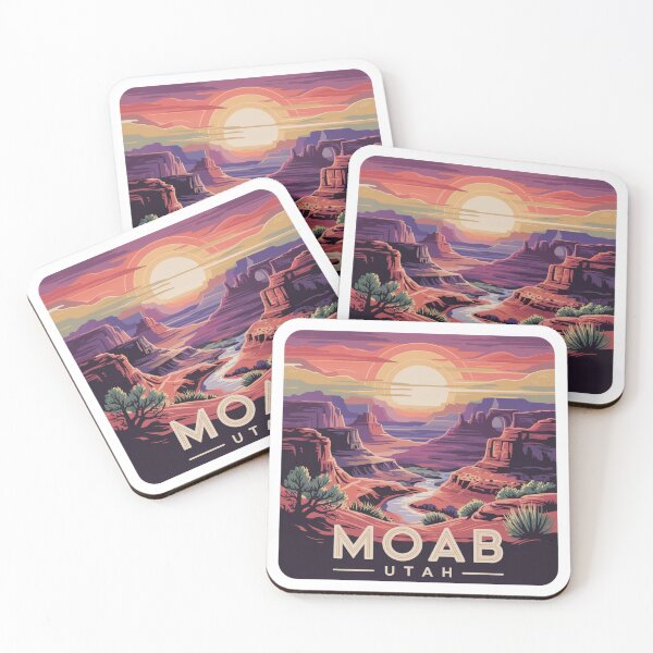 Item preview, Moab Utah Canyon Sunset - Colorful Desert River Landscape Illustration designed and sold by CircinusStore.