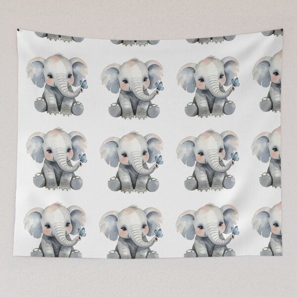 Item preview, Baby Elephant With Butterfly Friend designed and sold by GrumpySableye.