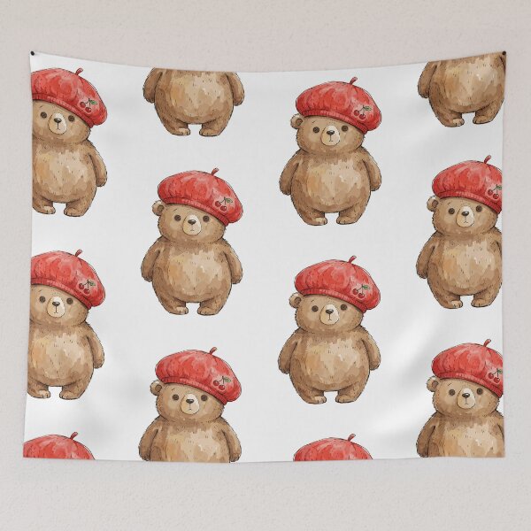 Item preview, Cherry Aesthetic: Cherry Beret Bear designed and sold by bapupa.