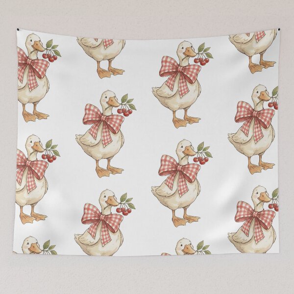 Item preview, Cherry Aesthetic: Gingham Glamour Goose designed and sold by bapupa.