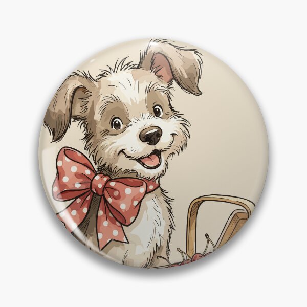 Item preview, Cherry Aesthetic: Polka Dot Puppy Picnic designed and sold by bapupa.