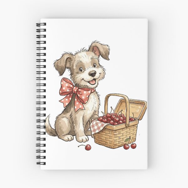 Item preview, Cherry Aesthetic: Polka Dot Puppy Picnic designed and sold by bapupa.