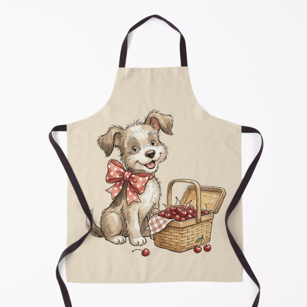 Item preview, Cherry Aesthetic: Polka Dot Puppy Picnic designed and sold by bapupa.