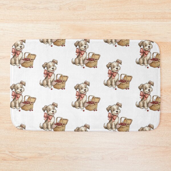Item preview, Cherry Aesthetic: Polka Dot Puppy Picnic designed and sold by bapupa.