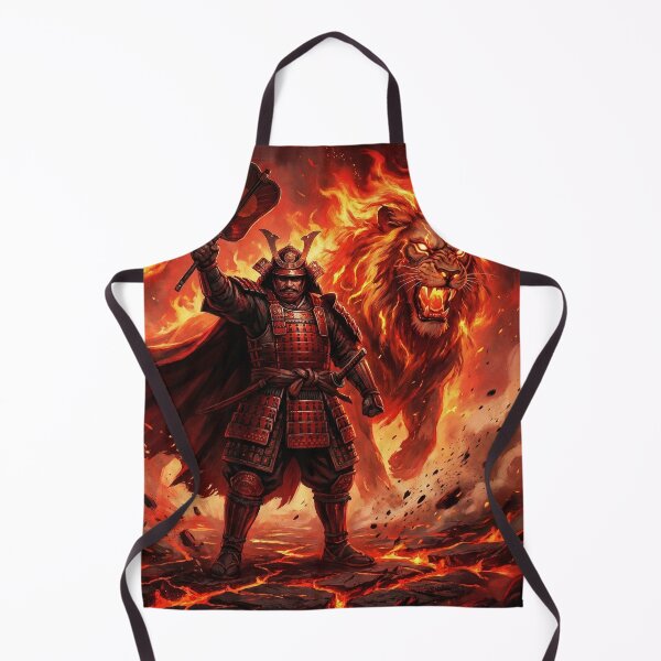 Item preview, Takeda Shingen with Fire Lion Spirit – Volcanic Samurai Warlord Art | Mori no Akari designed and sold by Mori-no-Akari.
