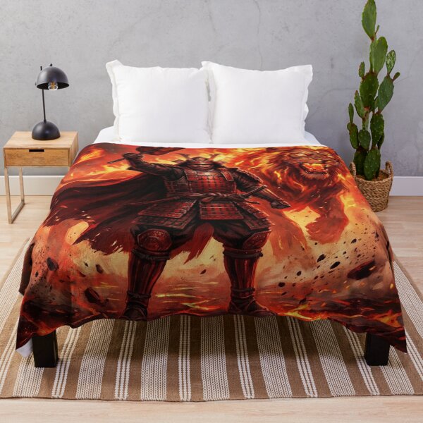 Item preview, Takeda Shingen with Fire Lion Spirit – Volcanic Samurai Warlord Art | Mori no Akari designed and sold by Mori-no-Akari.