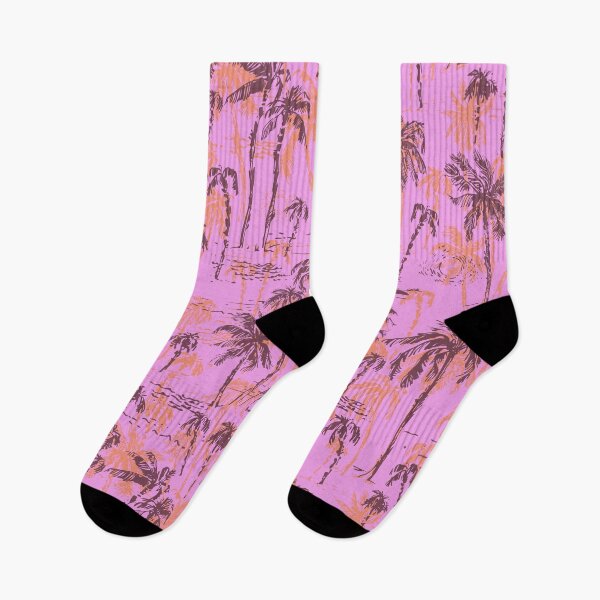 Item preview, Tropical palms jungle beach on pink designed and sold by bokasin.