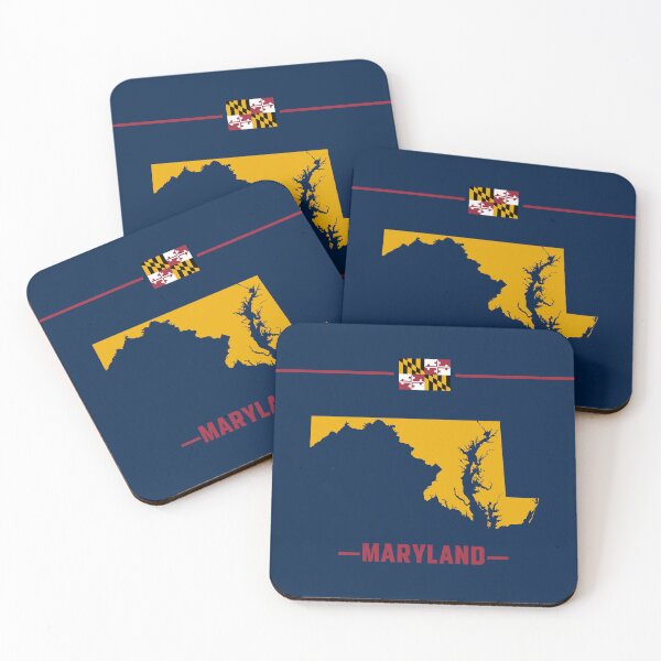 Item preview, Maryland State Pride - Gold Silhouette Map with Flag Crest designed and sold by mashmosh.