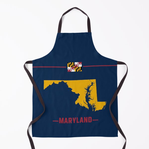 Item preview, Maryland State Pride - Gold Silhouette Map with Flag Crest designed and sold by mashmosh.