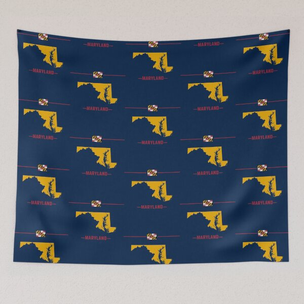 Item preview, Maryland State Pride - Gold Silhouette Map with Flag Crest designed and sold by mashmosh.