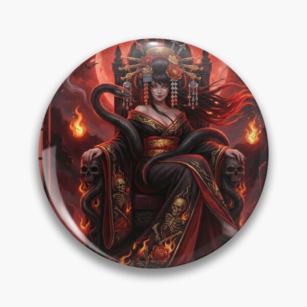Item preview, Jigoku Dayu – Hell Courtesan Queen of Flames | Dark Japanese Myth Art | Mori no Akari designed and sold by Mori-no-Akari.