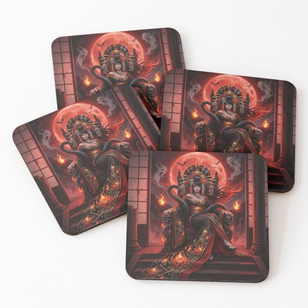 Item preview, Jigoku Dayu – Hell Courtesan Queen of Flames | Dark Japanese Myth Art | Mori no Akari designed and sold by Mori-no-Akari.