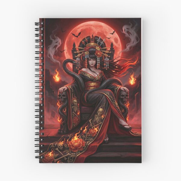 Item preview, Jigoku Dayu – Hell Courtesan Queen of Flames | Dark Japanese Myth Art | Mori no Akari designed and sold by Mori-no-Akari.