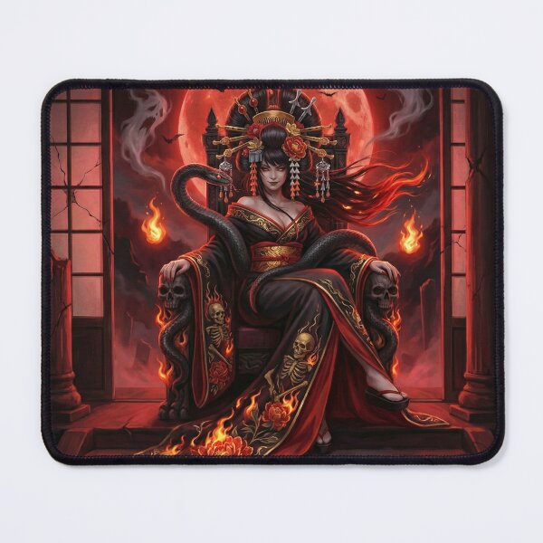 Item preview, Jigoku Dayu – Hell Courtesan Queen of Flames | Dark Japanese Myth Art | Mori no Akari designed and sold by Mori-no-Akari.