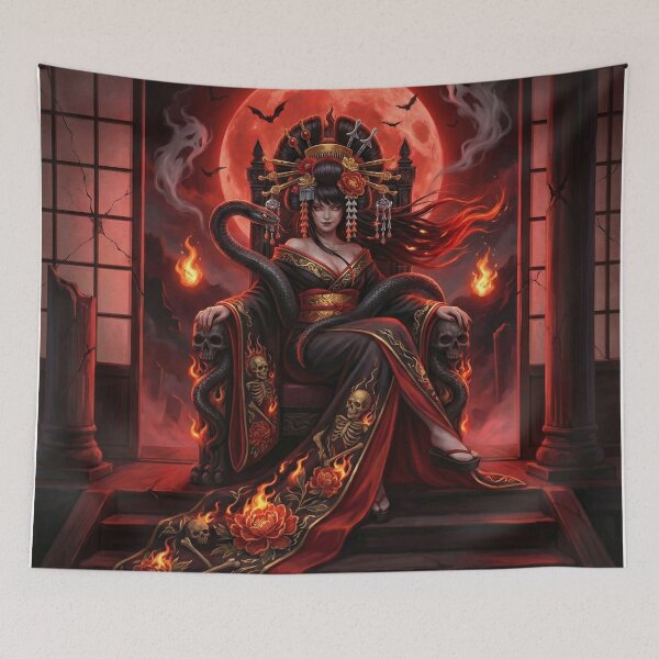 Item preview, Jigoku Dayu – Hell Courtesan Queen of Flames | Dark Japanese Myth Art | Mori no Akari designed and sold by Mori-no-Akari.