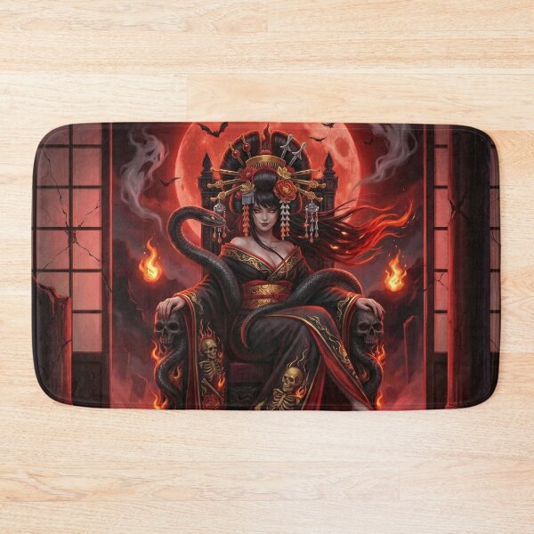 Item preview, Jigoku Dayu – Hell Courtesan Queen of Flames | Dark Japanese Myth Art | Mori no Akari designed and sold by Mori-no-Akari.