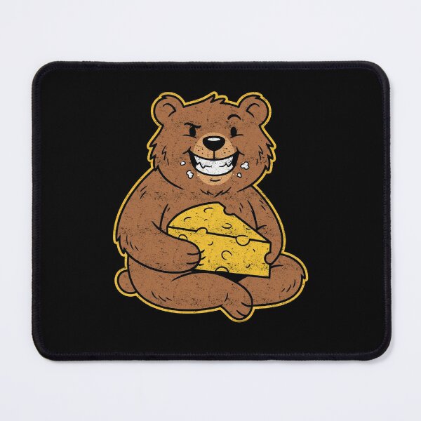 Item preview, Funny Bear Cheese Lover Cartoon Illustration designed and sold by FreshVibe Prints.