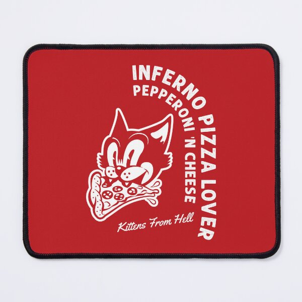 Item preview, INFERNO PIZZA LOVER - WHITE - Kittens from Hell designed and sold by PuckShop.
