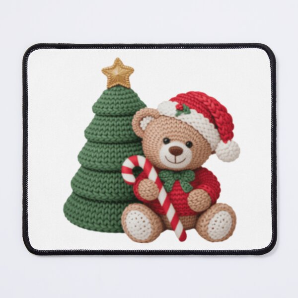 Item preview, crochet Xmas tree and teddy designed and sold by szydelkowanika.