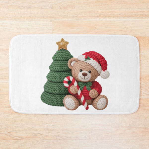 Item preview, crochet Xmas tree and teddy designed and sold by szydelkowanika.