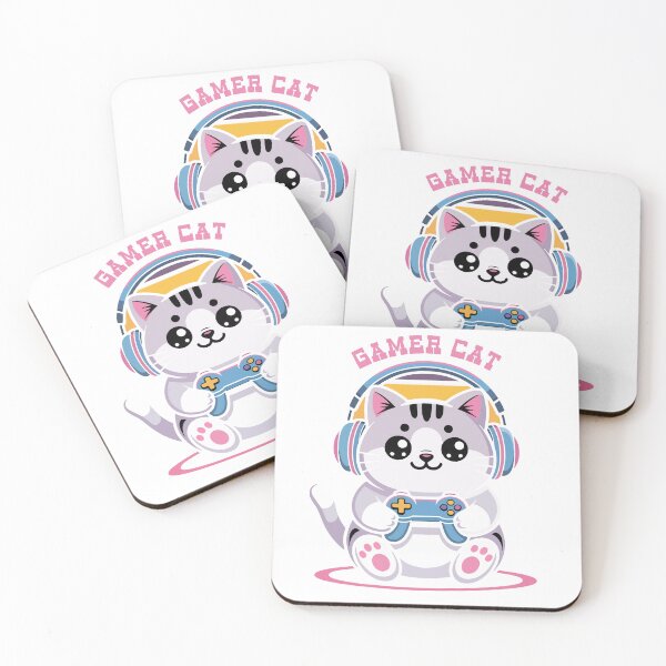 Item preview, Gamer Cat Logo – Cute Gaming Kitty with Headphones designed and sold by ArtiFize Store.