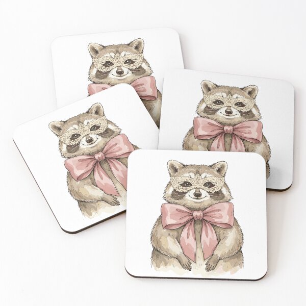 Item preview, Cute Coquette: Ribbon Raccoon Ruffle designed and sold by bapupa.