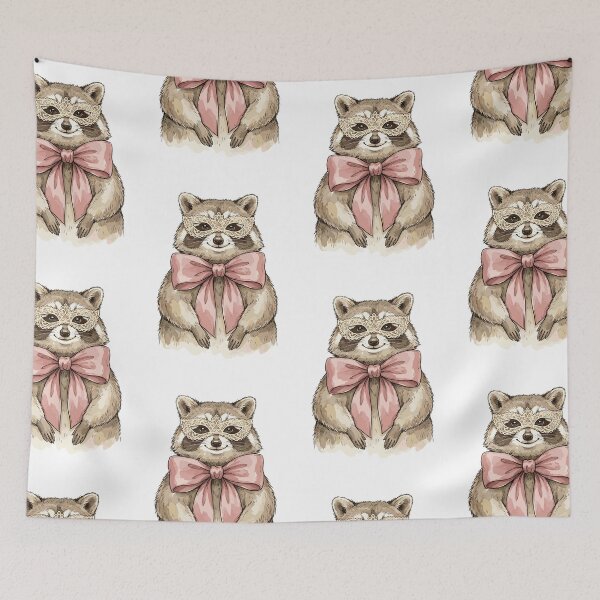 Item preview, Cute Coquette: Ribbon Raccoon Ruffle designed and sold by bapupa.
