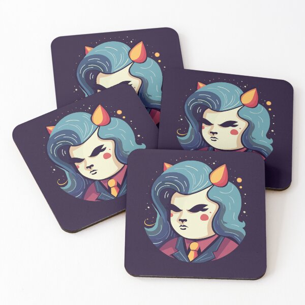 Item preview, Anthropomorphic portrait of a cat woman wearing business clothing in the office designed and sold by y-a-y.