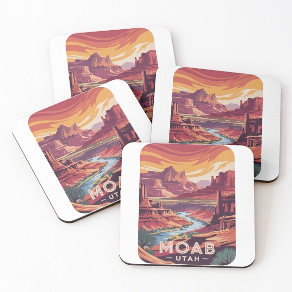 Item preview, Moab Utah Canyon Sunset - Colorful Desert River Landscape Illustration designed and sold by CircinusStore.