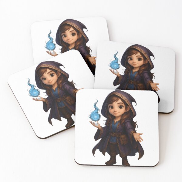 Item preview, Cute Fantasy Wizard Girl – Magical Sorceress Character Illustration designed and sold by shikuldo7.
