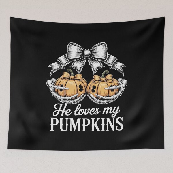 Item preview, Womens He Loves My Pumpkins I Like His Broomstick Couples Halloween  designed and sold by RuthGAArt.