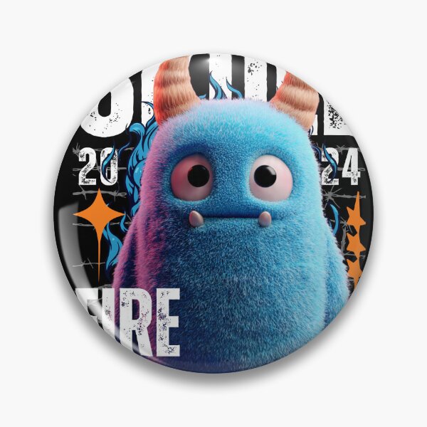 Item preview, Blue Furry Monster Skull Fire Streetwear Graphic designed and sold by pantacreation.