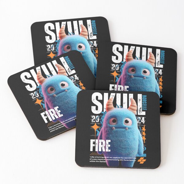 Item preview, Blue Furry Monster Skull Fire Streetwear Graphic designed and sold by pantacreation.