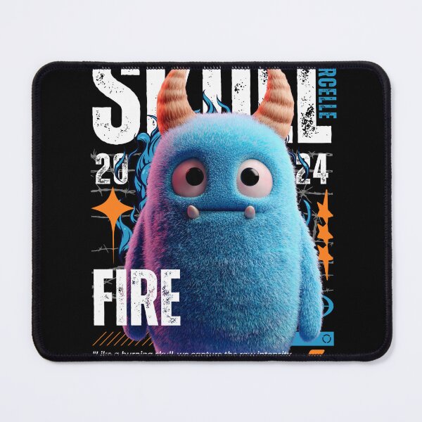 Item preview, Blue Furry Monster Skull Fire Streetwear Graphic designed and sold by pantacreation.