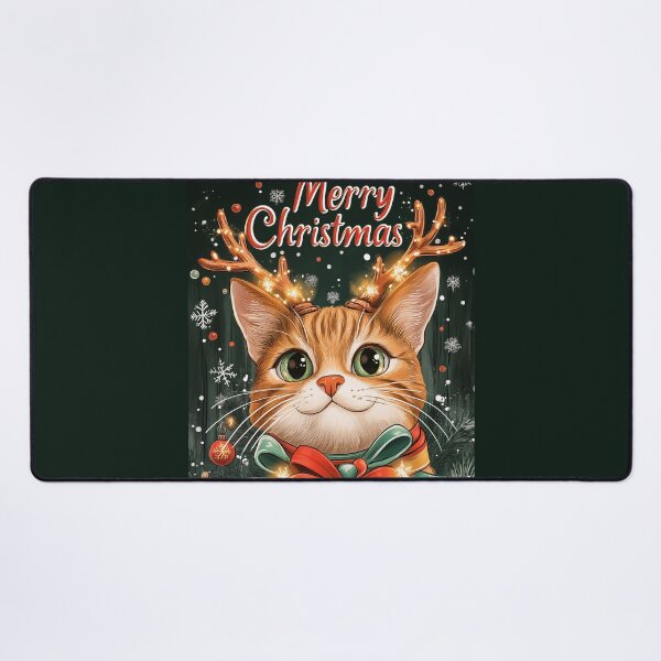 Item preview, Christmas Cat with Reindeer Antlers designed and sold by PetsArt.