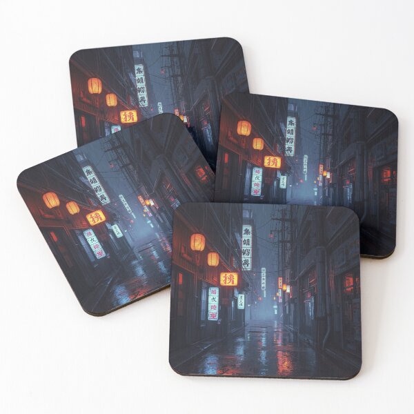 Item preview, Rain-Soaked Japanese Cyberpunk Alley Neon Night Cityscape designed and sold by Element Horizon Studio.