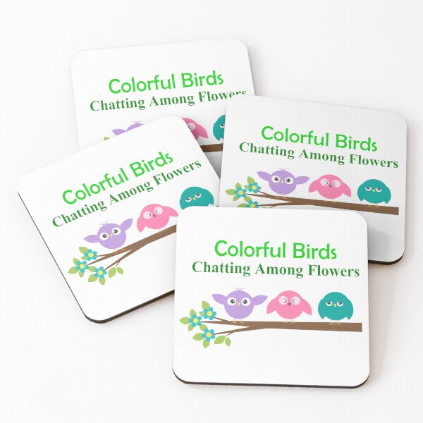 Item preview, "Colorful Birds Chatting Among Flowers" designed and sold by MayaMaliStudio.