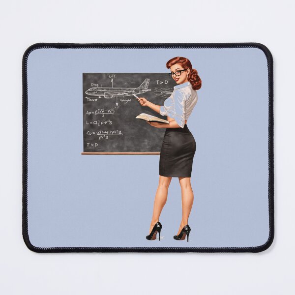 Item preview, aviation pin up girl professor aerospace aerodynamics airplane teacher designed and sold by OuterFuselage.