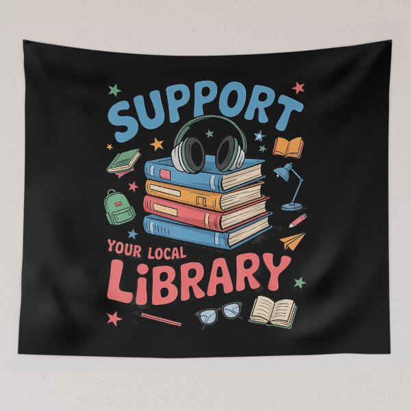 Item preview, Groovy Support Your Local Library – Rainbow designed and sold by hjkelptu3.