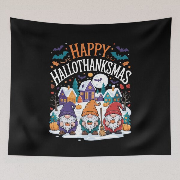 Item preview, Happy Hallothanksmas Gnomes Lover Halloween Merry  designed and sold by RuthGAArt.