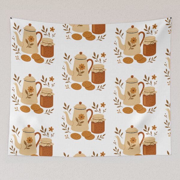 Item preview, Tea Time Essentials – Cozy Teapot, Honey & Biscuits Illustration designed and sold by thtCMRAguy.