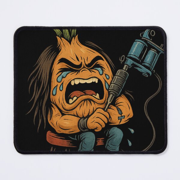 Item preview, Metalheads don't cry – Cartoon onion with tattoo machine designed and sold by RebellDancer.